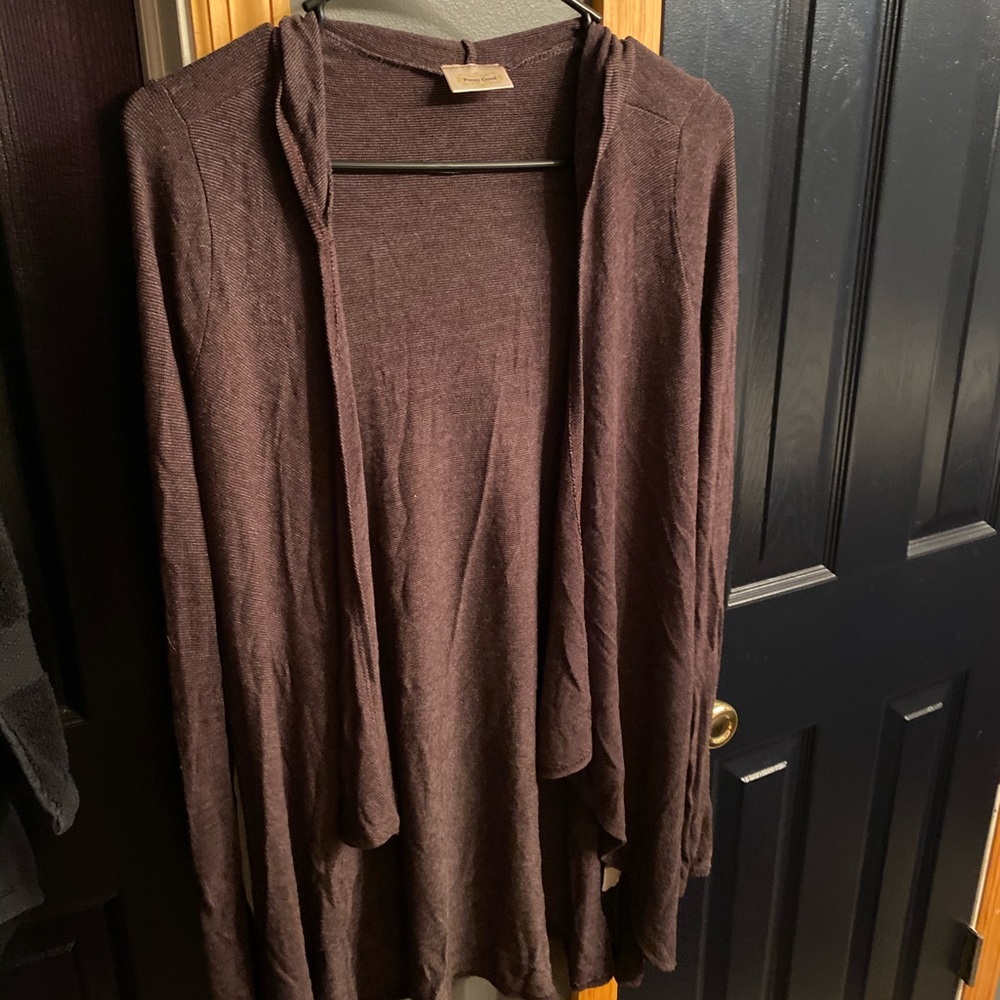 Thin cardigan with hood